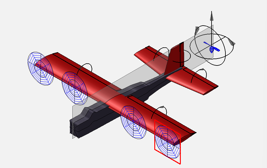 eVTOL CAD Model with Propeller Disks